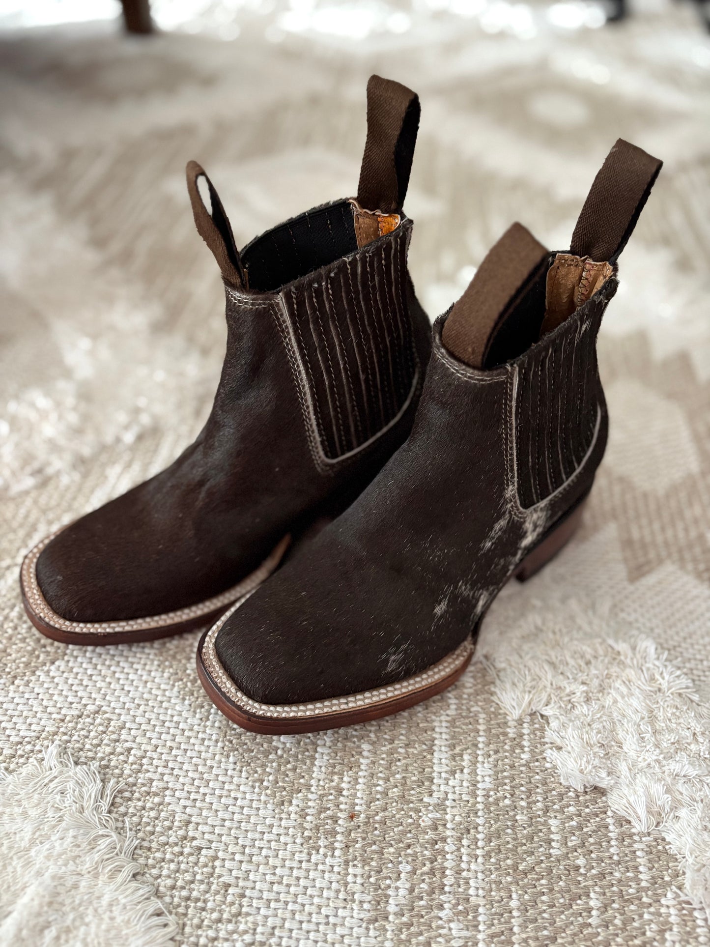 Handcrafted cowhide boots