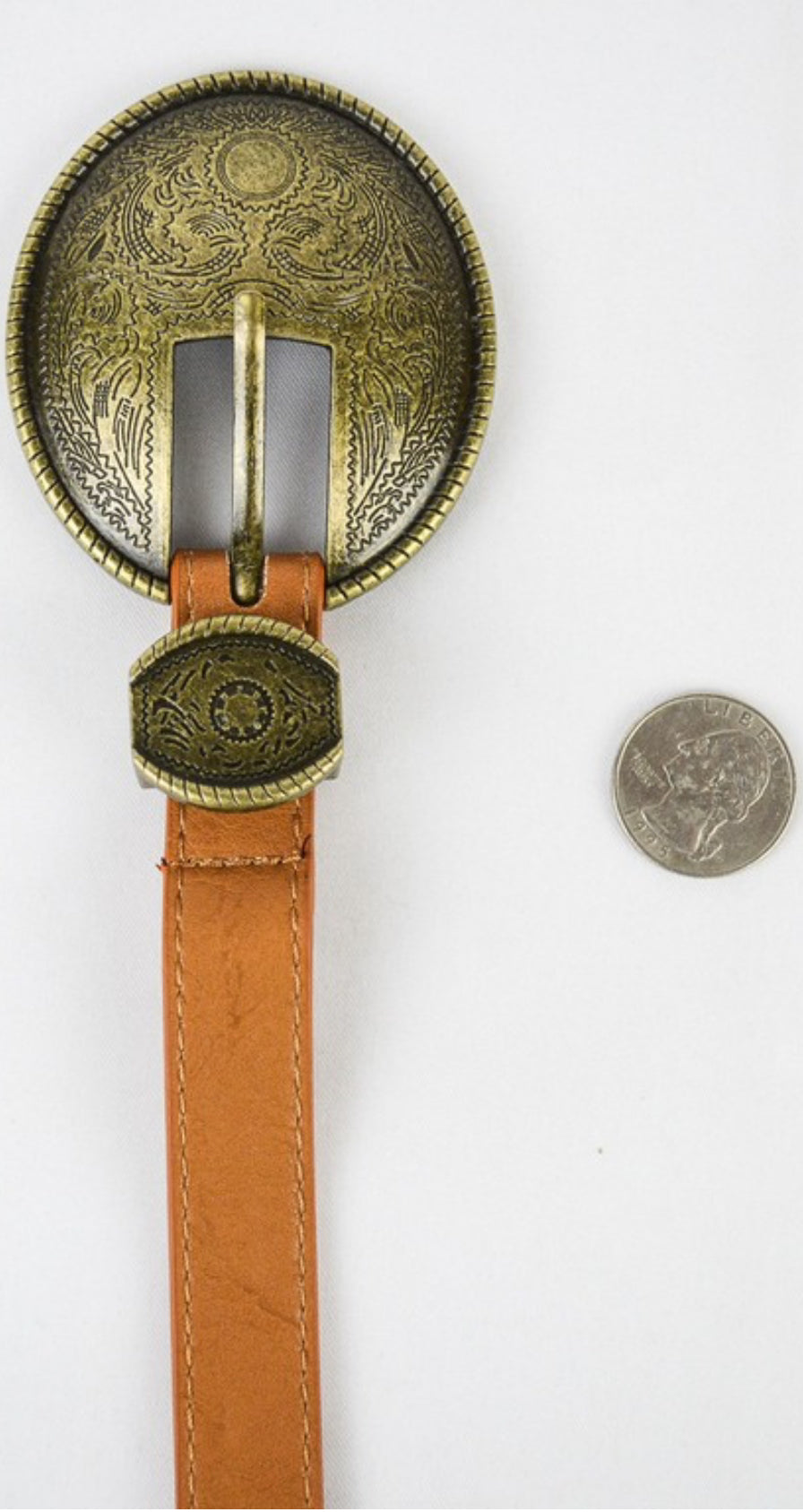 Oval Embossed Vintage Buckle Belt.