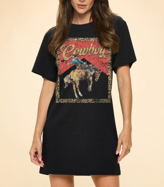 Cowboy graphic Tee-Dress