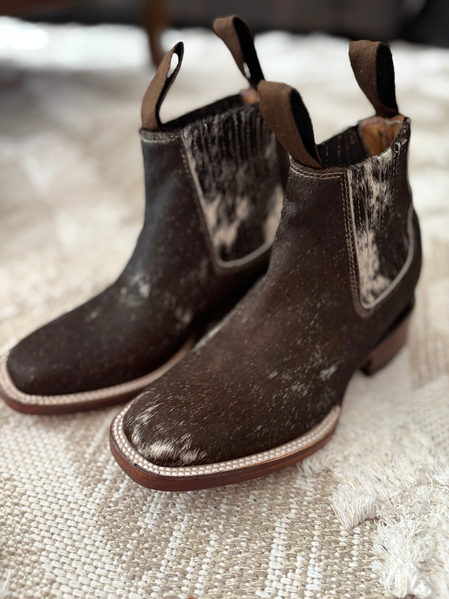 Handcrafted cowhide boots
