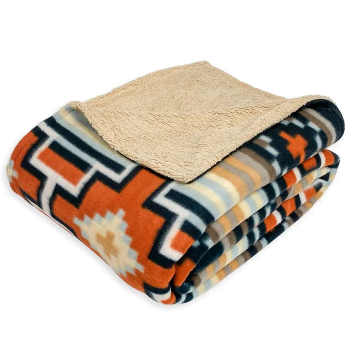 Sherpa lined lodge blanket