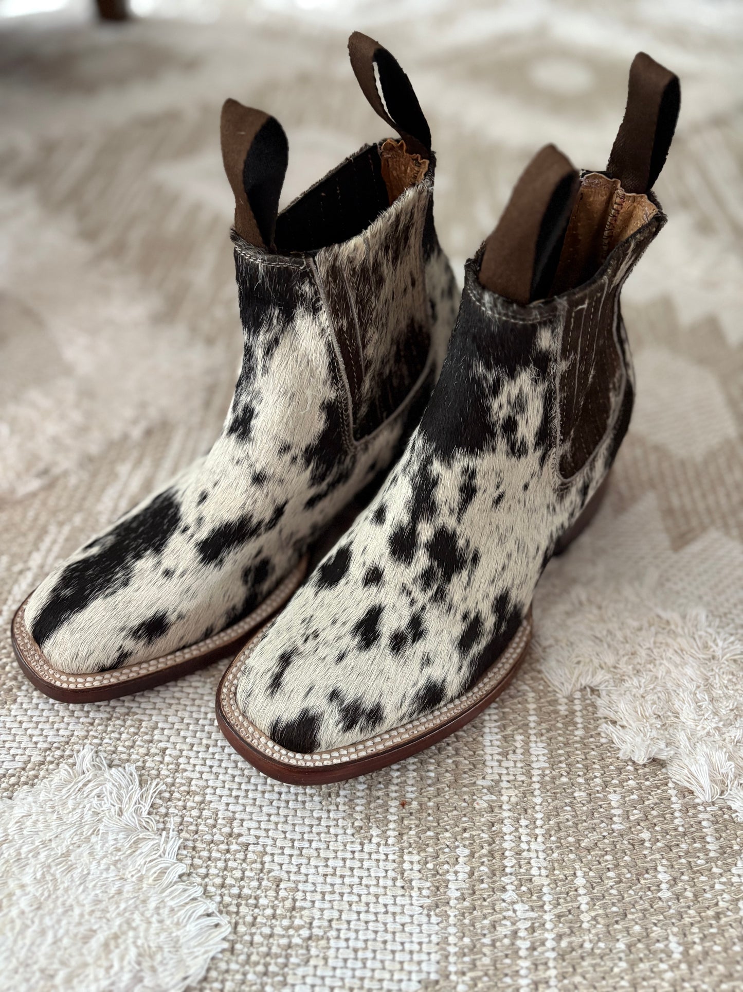 Handcrafted cowhide boots