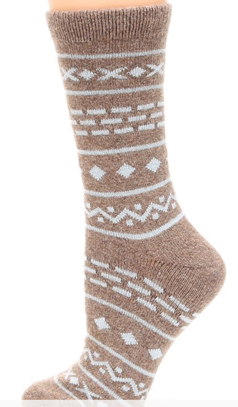 Aztec wool blend crew socks.