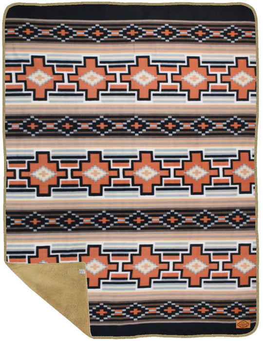 Sherpa lined lodge blanket