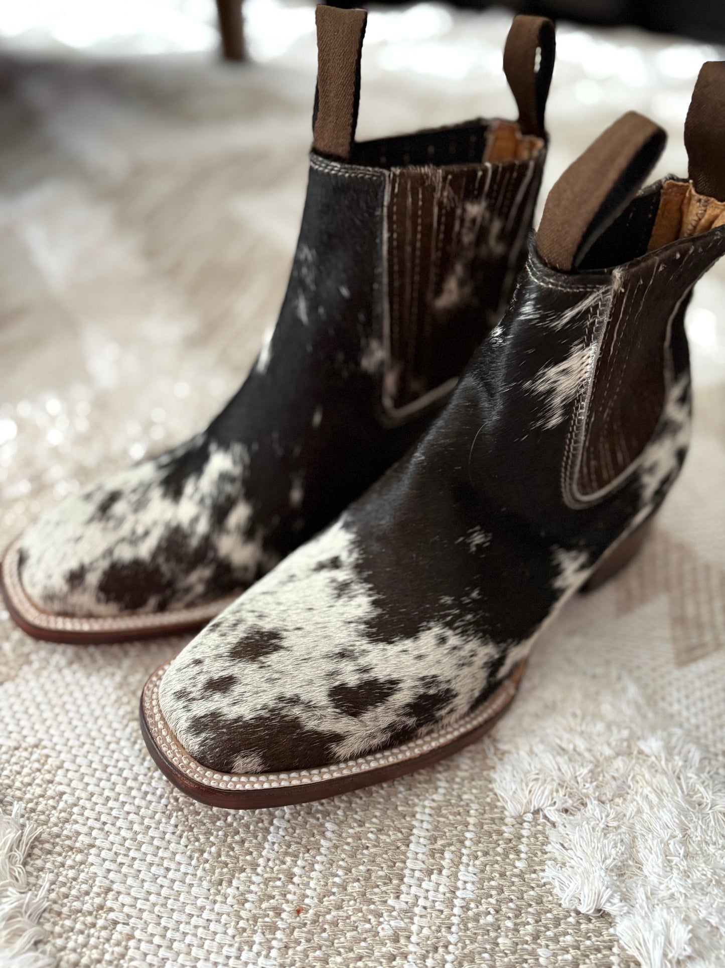 Handcrafted cowhide boots