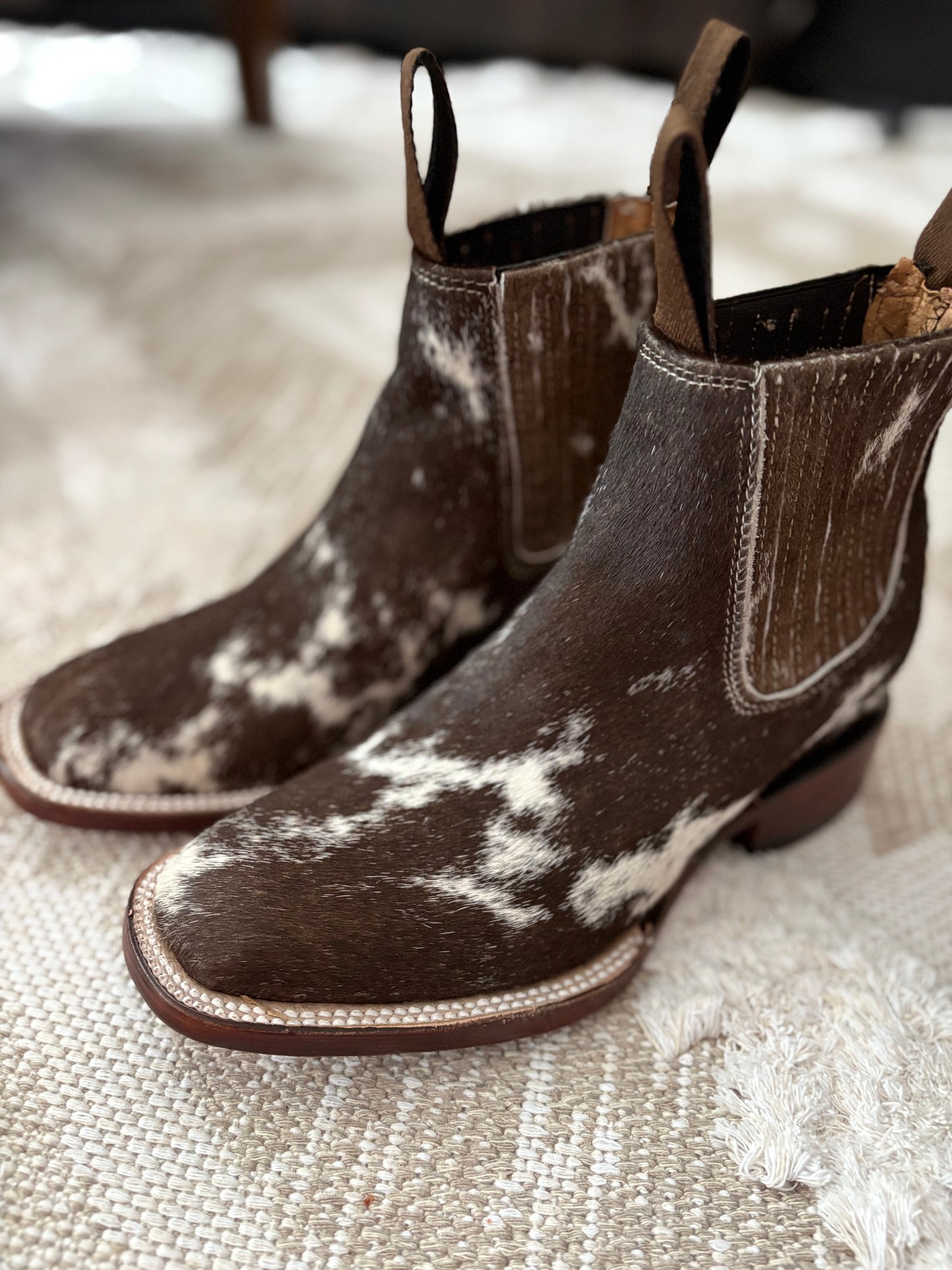 Handcrafted cowhide boots