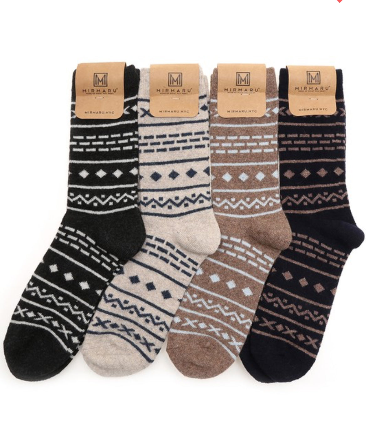 Aztec wool blend crew socks.