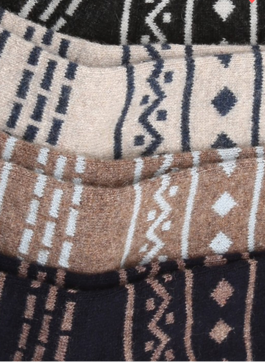 Aztec wool blend crew socks.