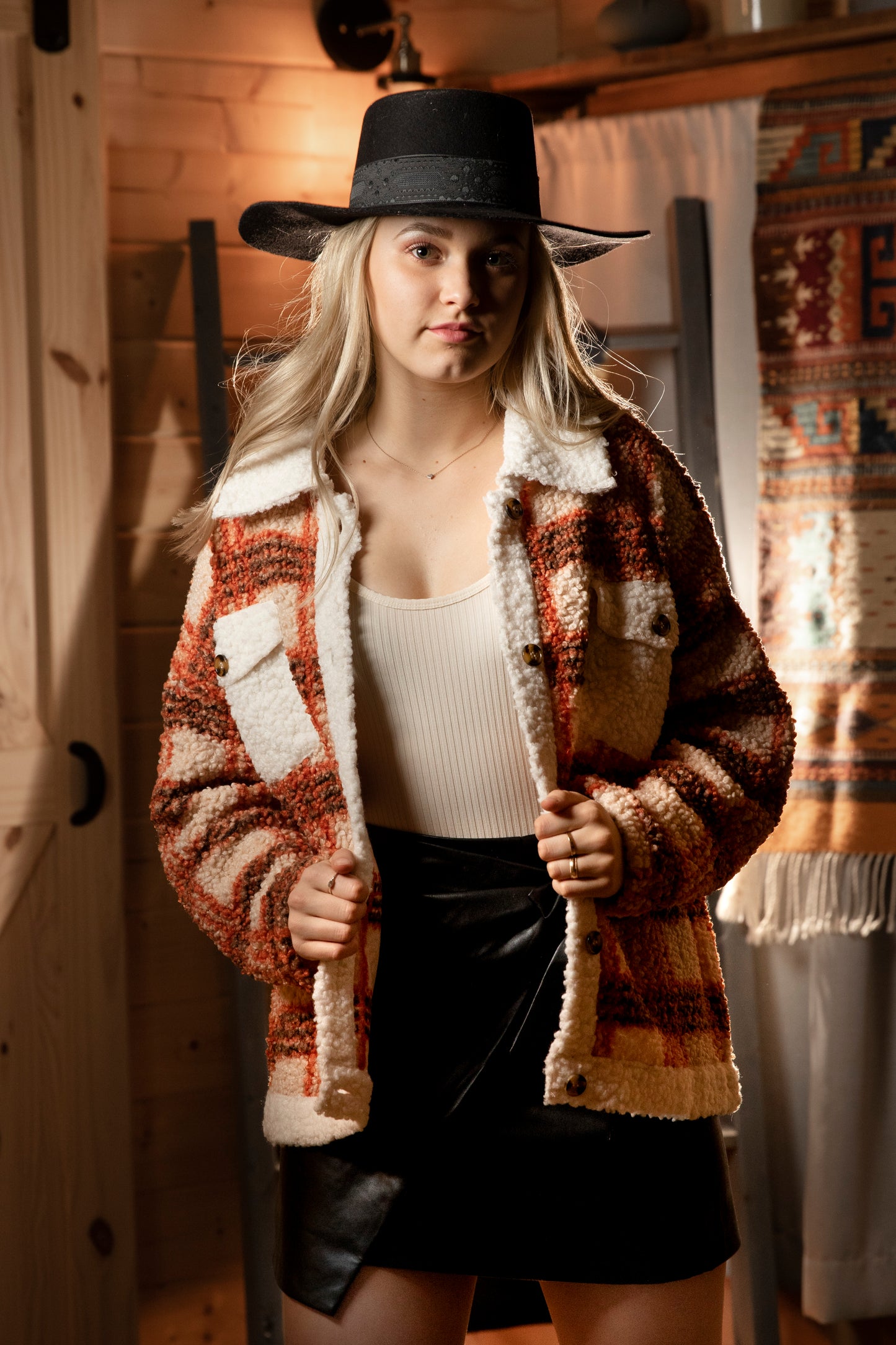 Plaid Sherpa Jacket
