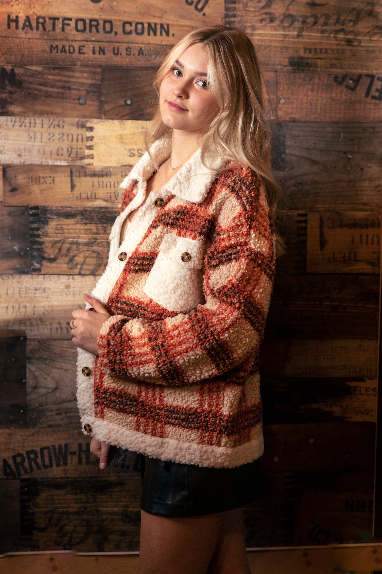 Plaid Sherpa Jacket