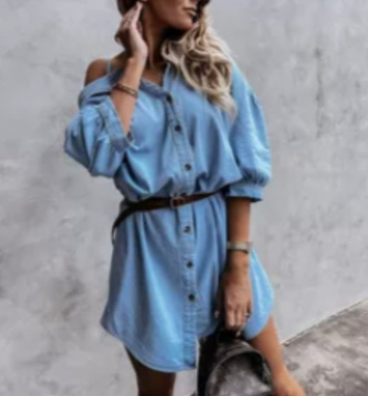 Saddlebum Asymmetrical Denim Shirt